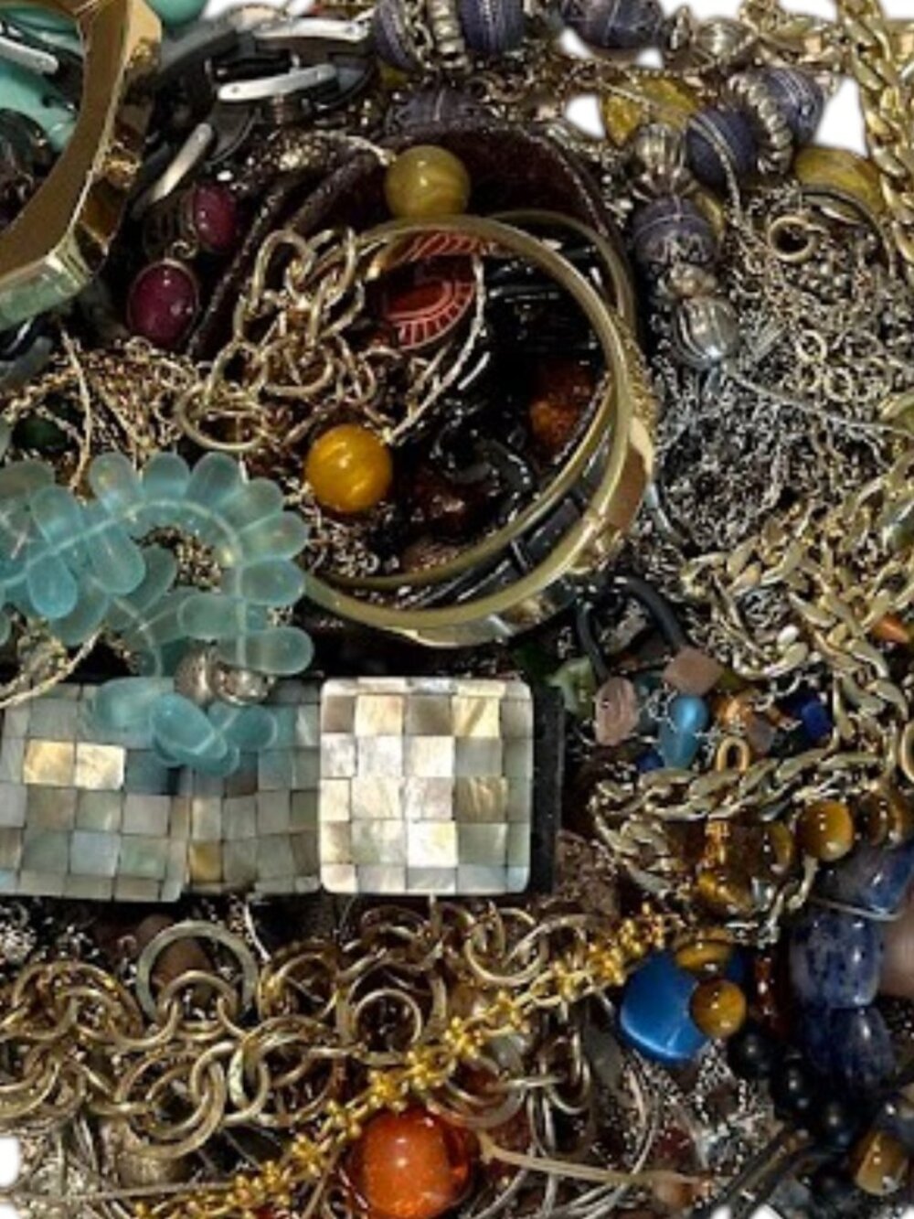 Vintage Jewelry Lot Wear, Resale, Craft, Earrings, Necklace, Bracelets, 2 lb
